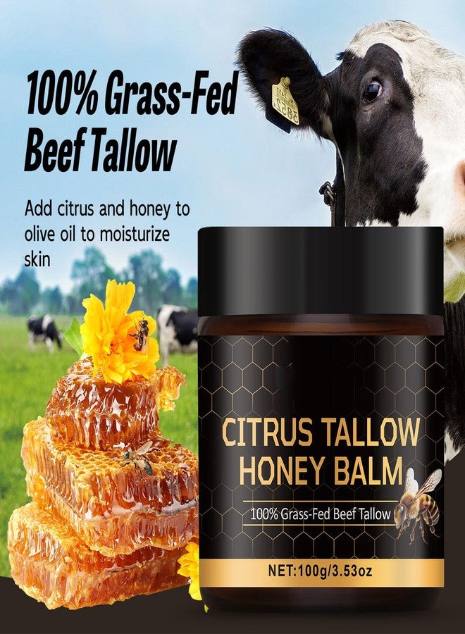 Grospe Advanced Citrus Tallow Honey for Skin,Organic Grass-Fed Beef Tallow Balm with Raw Honey,Skin and Face Moisturizer for Deep Hydration - 3.53 Oz - Image 5